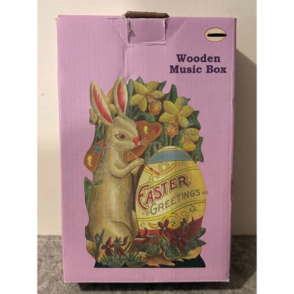 Wooden Musical Easter Plaque In Box , Plays Easter Parade #3060 - Picture 4 of 5
